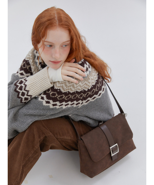 ANOETIC（アノエティック）の「ANC SUEDE CROSS BODY BAG_DARK BROWN（メッセンジャーバッグ・レディース・ダークブラウン・FREE）」の5枚目の写真