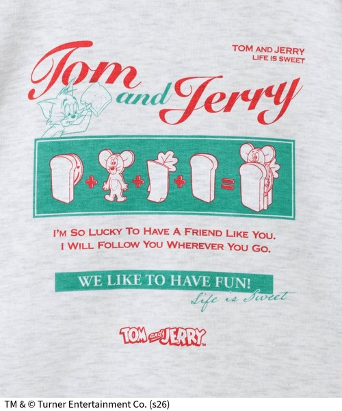 Tom＆Jerry（トムアンドジェリー）の「TOM and JERRY/スウェット/625162（スウェット・キッズ・ネイビー/ライトグレー/チャコールグレー/ホワイト系その他2/ライトピンク・130cm/160cm/150cm/140cm）」の9枚目の写真