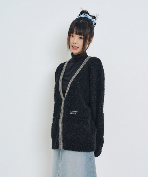 LMR（エルエムアール）の「配色ポイントブークレカーディガン ブラック（ニット/セーター・レディース・ブラック・M/L）」の9枚目の写真