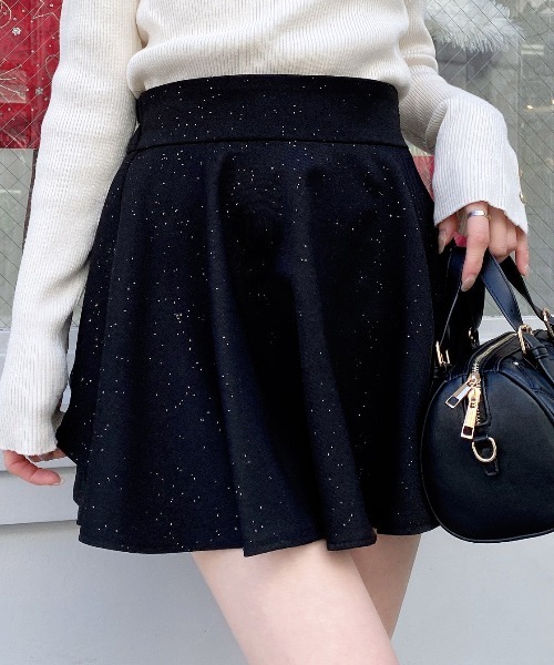 INGNI（イング）の「バックリボンラメフレアスカパン（スカート・レディース・グレー/ブラック・FREE）」の6枚目の写真