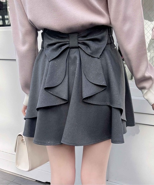 INGNI（イング）の「バックリボンラメフレアスカパン（スカート・レディース・グレー/ブラック・FREE）」の10枚目の写真