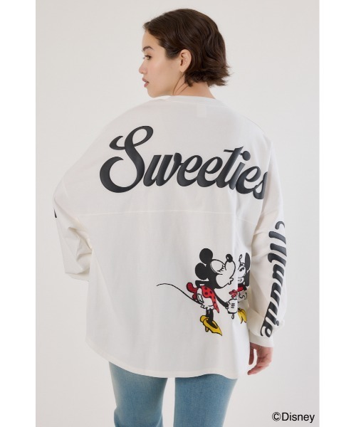 RODEO CROWNS WIDE BOWL(ロデオクラウンズワイドボウル)の「(Disney)ロングスリーブトップス(Tシャツ/カットソー・レディース・ブラウン/ブラック/ライトピンク/オフホワイト・MEDIUM/LARGE)」の1枚目の写真