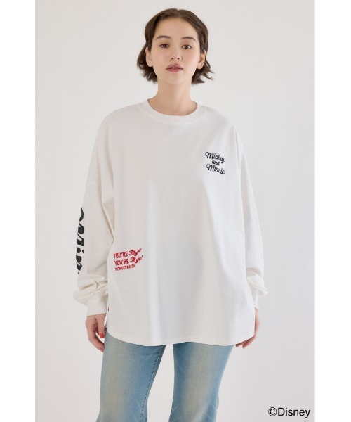 RODEO CROWNS WIDE BOWL(ロデオクラウンズワイドボウル)の「(Disney)ロングスリーブトップス(Tシャツ/カットソー・レディース・ブラウン/ブラック/ライトピンク/オフホワイト・MEDIUM/LARGE)」の11枚目の写真