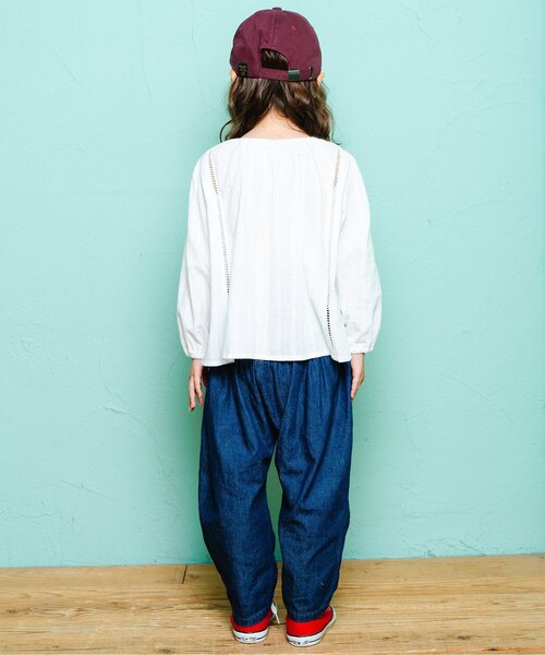 Boribon（ボリボン）の「チューリップ刺繍ノーカラーブラウス（シャツ/ブラウス・キッズ・イエロー/オフホワイト・80/90/100/110/120）」の5枚目の写真