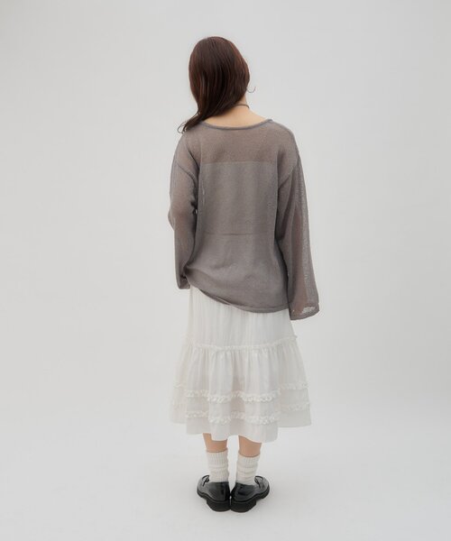 DISCOAT(ディスコート)の「【umm./5色展開】チョーカー付きプルオーバー(ニット/セーター・レディース・サックスブルー/アイボリー/ネイビー/レモンイエロー/グレー・FREE)」の17枚目の写真