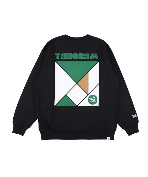 Pacific GOLF CLUB(パシフィックゴルフクラブ)の「TANGRAM×PGC CREW SWEAT(スウェット・メンズ・ブラック/グレー・L/XL)」の1枚目の写真