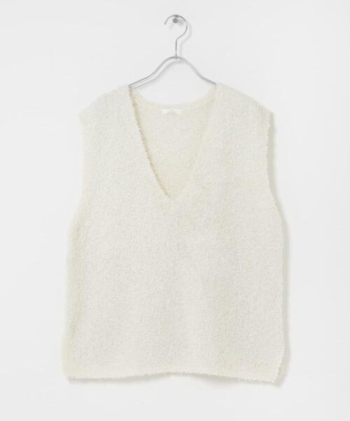 ITEMS URBANRESEARCH(アイテムズ アーバンリサーチ)の「リボンヤーンベスト(ニット/セーター・レディース・ブラック/チャコールグレー/オフホワイト・FREE)」の8枚目の写真