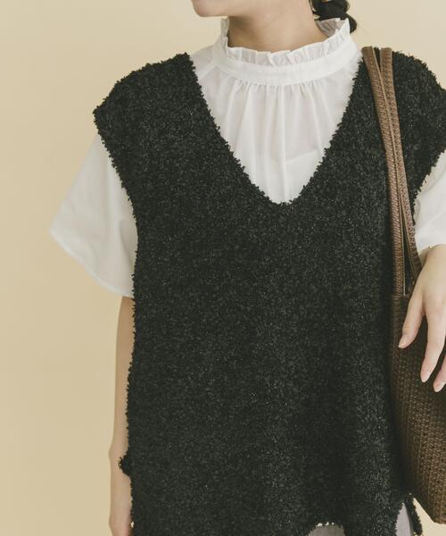 ITEMS URBANRESEARCH(アイテムズ アーバンリサーチ)の「リボンヤーンベスト(ニット/セーター・レディース・ブラック/チャコールグレー/オフホワイト・FREE)」の10枚目の写真