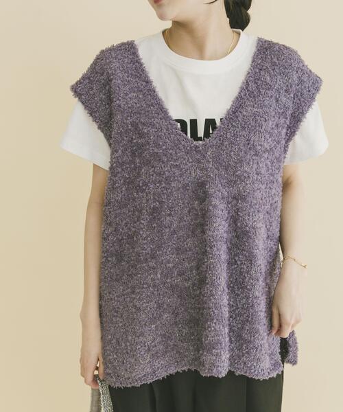 ITEMS URBANRESEARCH(アイテムズ アーバンリサーチ)の「リボンヤーンベスト(ニット/セーター・レディース・ブラック/チャコールグレー/オフホワイト・FREE)」の16枚目の写真