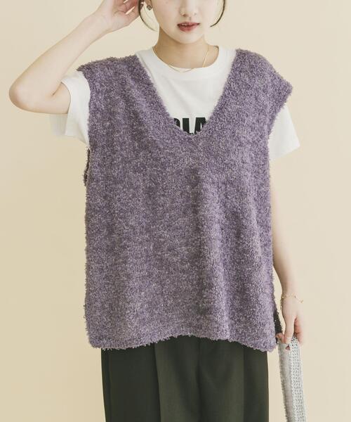 ITEMS URBANRESEARCH(アイテムズ アーバンリサーチ)の「リボンヤーンベスト(ニット/セーター・レディース・ブラック/チャコールグレー/オフホワイト・FREE)」の17枚目の写真