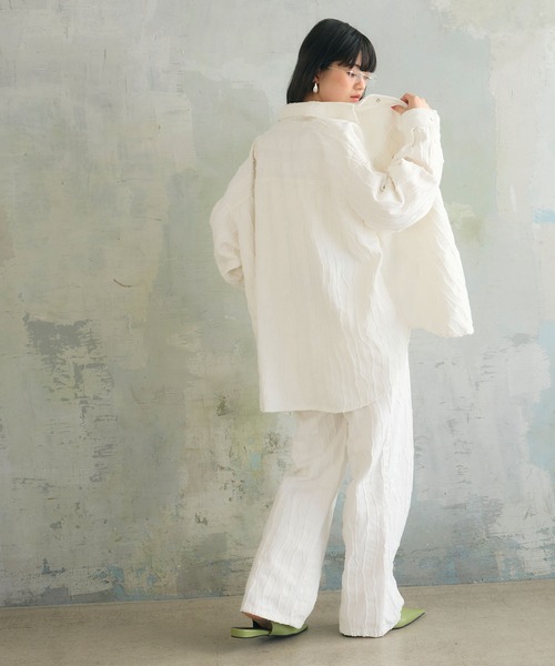 ELLEgirl（エルガール）の「フリンジジャガードパンツ（デニムパンツ・レディース・オフホワイト/ベージュ・M/L）」の9枚目の写真