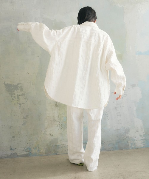 ELLEgirl（エルガール）の「フリンジジャガードパンツ（デニムパンツ・レディース・オフホワイト/ベージュ・M/L）」の10枚目の写真