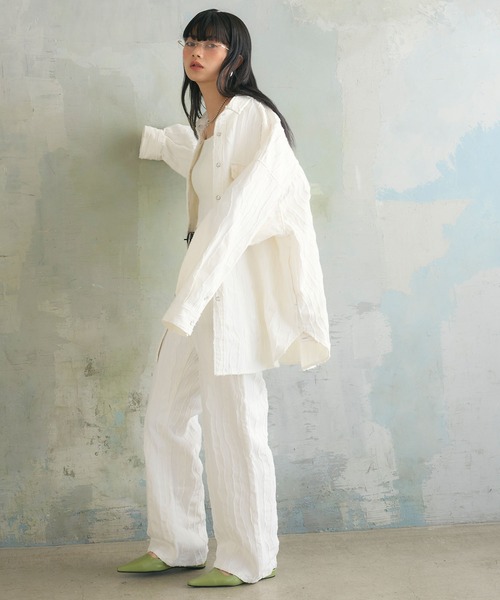 ELLEgirl（エルガール）の「フリンジジャガードパンツ（デニムパンツ・レディース・オフホワイト/ベージュ・M/L）」の12枚目の写真