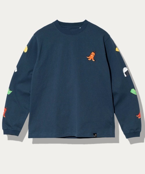 go slow caravan(ゴースローキャラバン)の「USA/C お弁当柄 ロングスリーブ TEE(Tシャツ/カットソー・メンズ・ホワイト/ネイビー/イエロー・LARGE/MEDIUM/X-LARGE)」の2枚目の写真