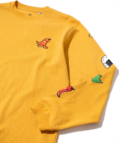 go slow caravan(ゴースローキャラバン)の「USA/C お弁当柄 ロングスリーブ TEE(Tシャツ/カットソー・メンズ・ホワイト/ネイビー/イエロー・LARGE/MEDIUM/X-LARGE)」の7枚目の写真