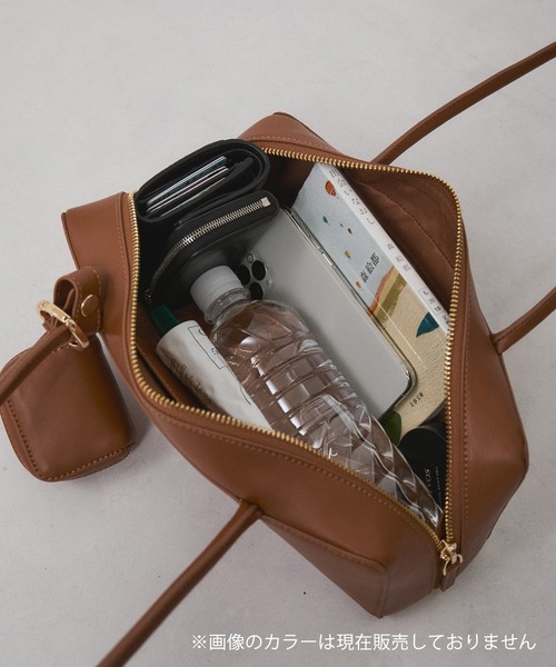 SALON adam et rope'(サロン アダム エ ロペ)の「ミニポーチ付きスプリットレザーワイドバッグ / 追加(ショルダーバッグ・レディース・ブラック/ベージュ系その他・FREE)」の20枚目の写真