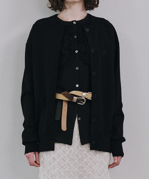 LE CIEL BLEU（ルシェルブルー）の「LEエンブロイダリーカーディガン / LE embroidery Cardigan（カーディガン/ボレロ・レディース・グレー/ブラック・36）」の14枚目の写真