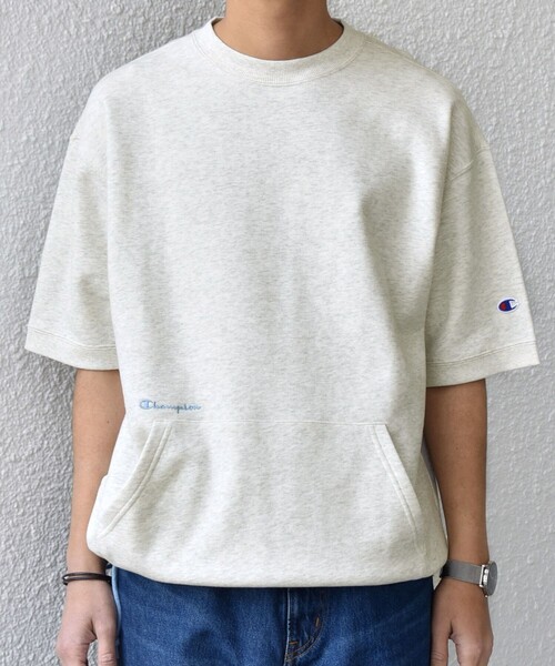 Champion(チャンピオン)の「【SHIPS any別注】Champion: ロゴ刺繍 スピンドル スウェット Tシャツ 26SS◇(Tシャツ/カットソー・メンズ・ナチュラル/ライトブルー/ブラック・X-LARGE/LARGE/MEDIUM)」の7枚目の写真