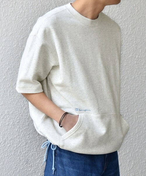Champion(チャンピオン)の「【SHIPS any別注】Champion: ロゴ刺繍 スピンドル スウェット Tシャツ 26SS◇(Tシャツ/カットソー・メンズ・ナチュラル/ライトブルー/ブラック・X-LARGE/LARGE/MEDIUM)」の9枚目の写真