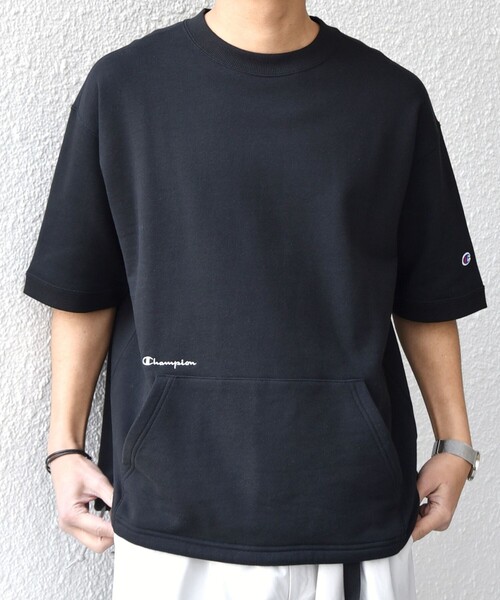 Champion(チャンピオン)の「【SHIPS any別注】Champion: ロゴ刺繍 スピンドル スウェット Tシャツ 26SS◇(Tシャツ/カットソー・メンズ・ナチュラル/ライトブルー/ブラック・X-LARGE/LARGE/MEDIUM)」の12枚目の写真