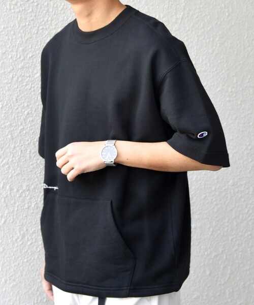 Champion(チャンピオン)の「【SHIPS any別注】Champion: ロゴ刺繍 スピンドル スウェット Tシャツ 26SS◇(Tシャツ/カットソー・メンズ・ナチュラル/ライトブルー/ブラック・X-LARGE/LARGE/MEDIUM)」の13枚目の写真