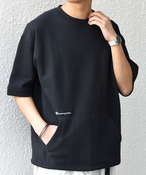 Champion(チャンピオン)の「【SHIPS any別注】Champion: ロゴ刺繍 スピンドル スウェット Tシャツ 26SS◇(Tシャツ/カットソー・メンズ・ナチュラル/ライトブルー/ブラック・X-LARGE/LARGE/MEDIUM)」の14枚目の写真