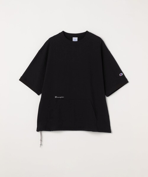 SHIPS any別注】Champion: ロゴ刺繍 スピンドル スウェット Tシャツ