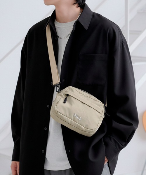 FILA(フィラ)の「FILA/フィラ ショルダーバッグ ハンドバッグ ナイロンバッグ 軽量 肩掛け(ショルダーバッグ・レディース・グレー/ブラック/ベージュ・FREE)」の3枚目の写真