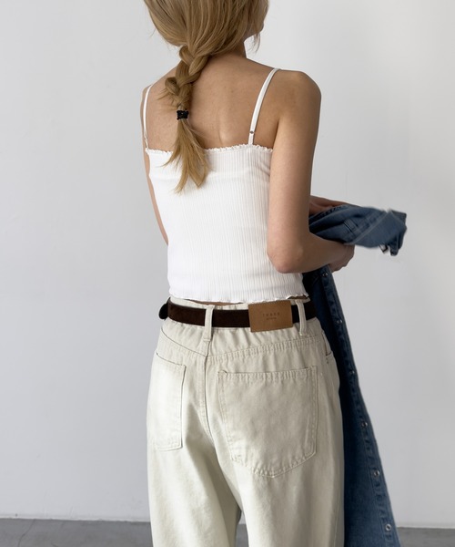 CANAL JEAN（キャナルジーン）の「HARING　レーストリムキャミ（キャミソール・レディース・ネイビー/アイボリー・ONE SIZE）」の9枚目の写真