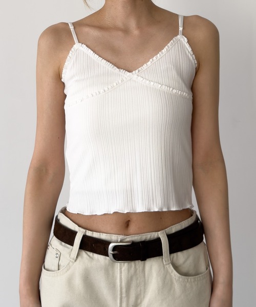 CANAL JEAN（キャナルジーン）の「HARING　レーストリムキャミ（キャミソール・レディース・ネイビー/アイボリー・ONE SIZE）」の11枚目の写真