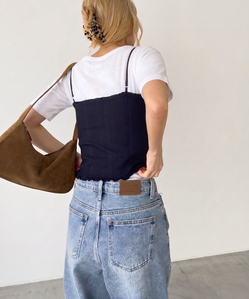 CANAL JEAN(キャナルジーン)の「HARING レーストリムキャミ(キャミソール・レディース・ネイビー/アイボリー・ONE SIZE)」の14枚目の写真