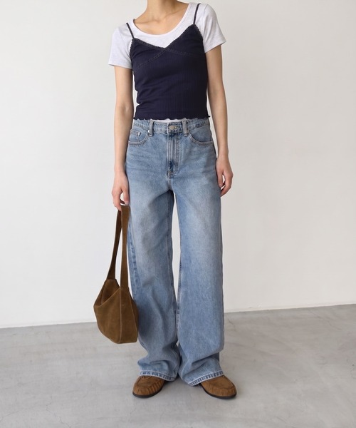 CANAL JEAN(キャナルジーン)の「HARING レーストリムキャミ(キャミソール・レディース・ネイビー/アイボリー・ONE SIZE)」の16枚目の写真