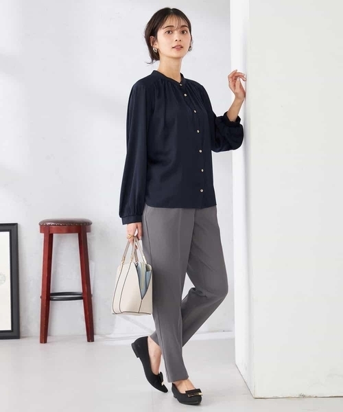a.v.v(アーヴェヴェ)の「【WEB限定/支持率NO.1/イージーケア/ストレッチ】スッキリ見えテーパードパンツ(その他パンツ・レディース・ネイビー/アイボリー/グレー/ブラック・34/38/40/42/36)」の16枚目の写真