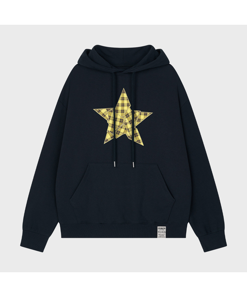 GRAVER（グレーバー）の「[UNISEX]CRACKSTAR フードパーカー_3カラー（パーカー・レディース・ブラック/チャコールグレー/ネイビー・SMALL/MEDIUM/LARGE）」の3枚目の写真