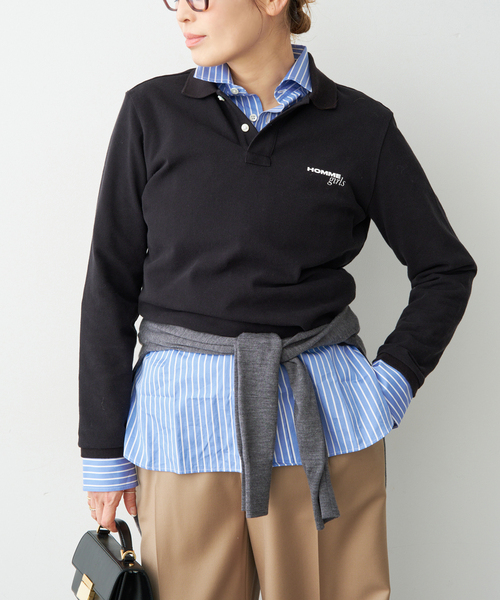HOMME GIRLS/オムガールズ】Long Sleeve Pique ポロシャツ（ポロシャツ