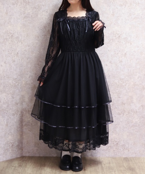 axes femme（アクシーズファム）の「レースティアードチュールＯＰ（ワンピース・レディース・ラベンダー/ブラック/ホワイト・FREE）」の11枚目の写真