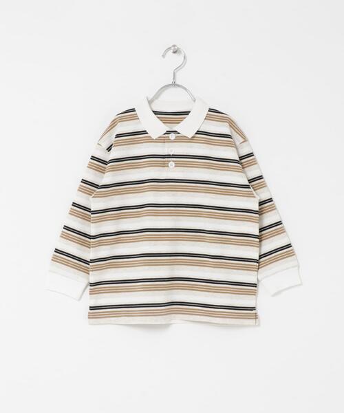 URBAN RESEARCH DOORS（アーバンリサーチドアーズ）の「マルチボーダーラガーシャツ(KIDS)（Tシャツ/カットソー・キッズ・ホワイト系その他/グレー系その他・120/135/105）」の4枚目の写真