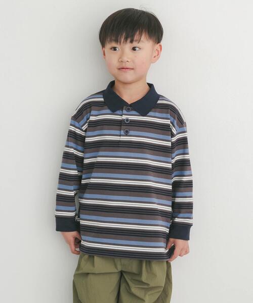 URBAN RESEARCH DOORS（アーバンリサーチドアーズ）の「マルチボーダーラガーシャツ(KIDS)（Tシャツ/カットソー・キッズ・ホワイト系その他/グレー系その他・120/135/105）」の6枚目の写真
