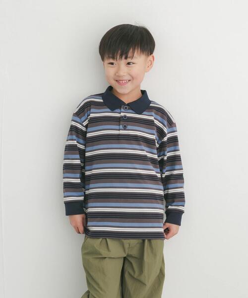 URBAN RESEARCH DOORS（アーバンリサーチドアーズ）の「マルチボーダーラガーシャツ(KIDS)（Tシャツ/カットソー・キッズ・ホワイト系その他/グレー系その他・120/135/105）」の7枚目の写真