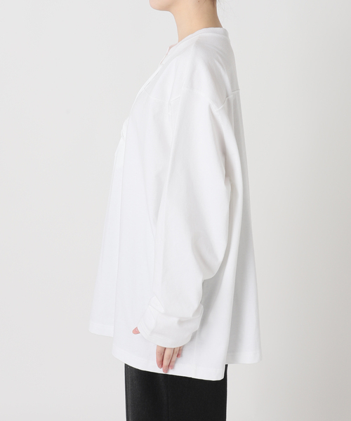 CITYSHOP（シティーショップ）の「[THE MOOD]レースアップロングTシャツ（Tシャツ/カットソー・レディース・ホワイト/ブラック・FREE）」の9枚目の写真