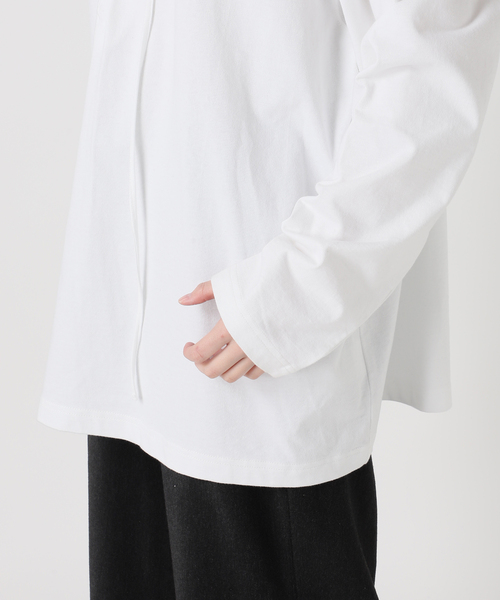 CITYSHOP（シティーショップ）の「[THE MOOD]レースアップロングTシャツ（Tシャツ/カットソー・レディース・ホワイト/ブラック・FREE）」の13枚目の写真