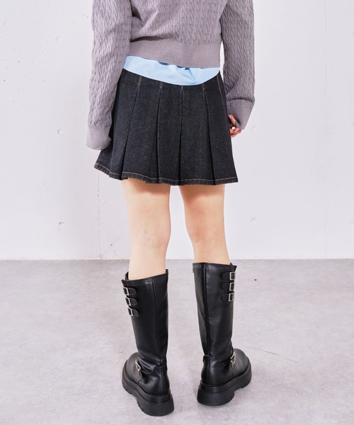 archives（アルシーヴ）の「デニムプリーツミニスカート（デニムスカート・レディース・ブルー/ブラック・SMALL/MEDIUM）」の7枚目の写真