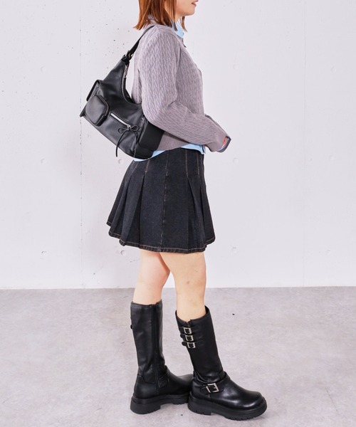 archives（アルシーヴ）の「デニムプリーツミニスカート（デニムスカート・レディース・ブルー/ブラック・SMALL/MEDIUM）」の11枚目の写真