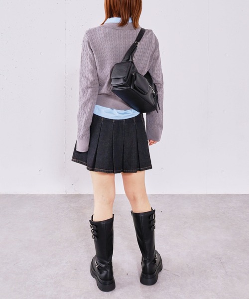 archives（アルシーヴ）の「デニムプリーツミニスカート（デニムスカート・レディース・ブルー/ブラック・SMALL/MEDIUM）」の12枚目の写真