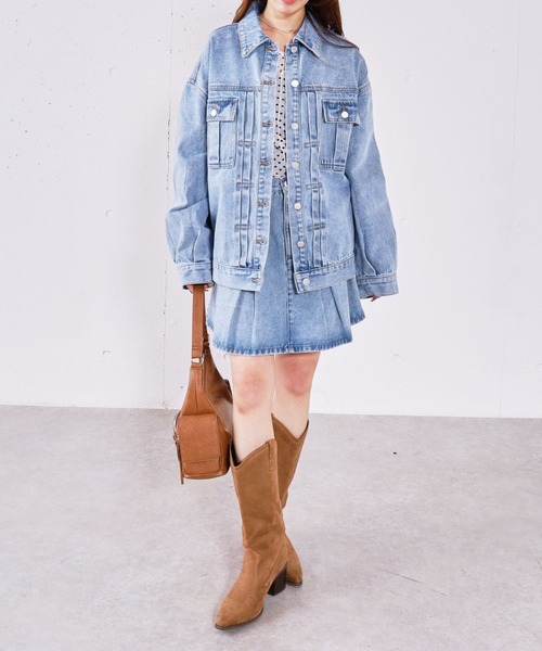 archives（アルシーヴ）の「デニムプリーツミニスカート（デニムスカート・レディース・ブルー/ブラック・SMALL/MEDIUM）」の19枚目の写真