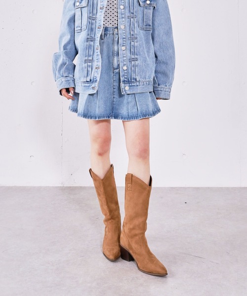 archives（アルシーヴ）の「デニムプリーツミニスカート（デニムスカート・レディース・ブルー/ブラック・SMALL/MEDIUM）」の14枚目の写真