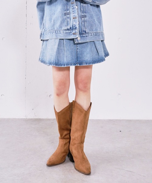 archives（アルシーヴ）の「デニムプリーツミニスカート（デニムスカート・レディース・ブルー/ブラック・SMALL/MEDIUM）」の16枚目の写真