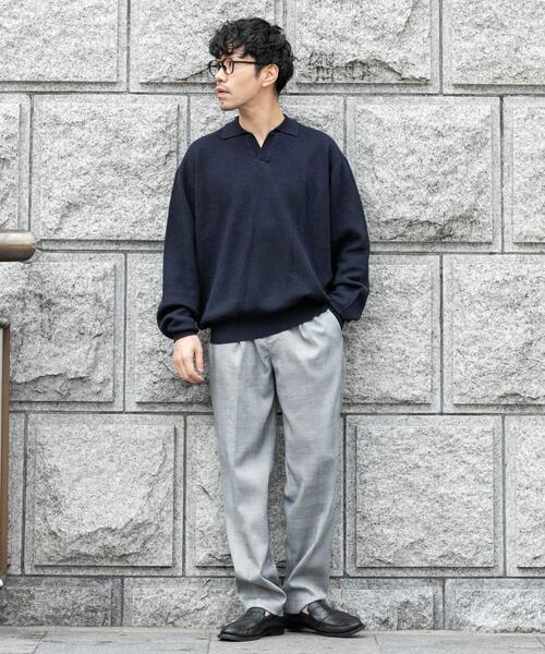 URBAN RESEARCH ROSSO MEN（アーバンリサーチロッソメン）の「『WEB限定』変形カノコスキッパーニットポロ（ニット/セーター・メンズ・ライトグレー/ネイビー/ブラック・LARGE/MEDIUM）」の13枚目の写真