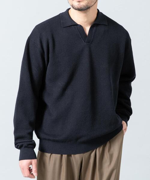 URBAN RESEARCH ROSSO MEN（アーバンリサーチロッソメン）の「『WEB限定』変形カノコスキッパーニットポロ（ニット/セーター・メンズ・ライトグレー/ネイビー/ブラック・LARGE/MEDIUM）」の14枚目の写真