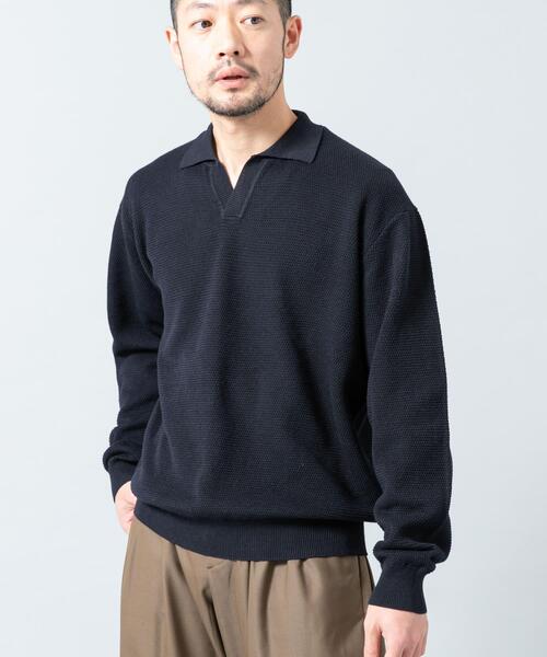 URBAN RESEARCH ROSSO MEN（アーバンリサーチロッソメン）の「『WEB限定』変形カノコスキッパーニットポロ（ニット/セーター・メンズ・ライトグレー/ネイビー/ブラック・LARGE/MEDIUM）」の15枚目の写真